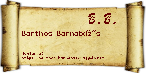 Barthos Barnabás névjegykártya
