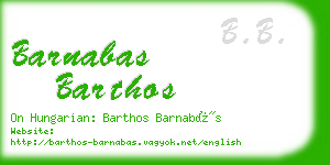 barnabas barthos business card